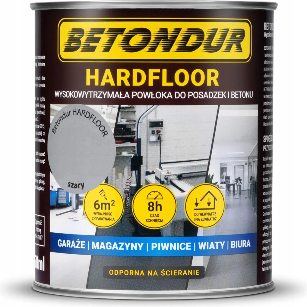 Hardfloor Betondur festék padlókhoz és betonhoz 0,75L tartós bevonat szürke