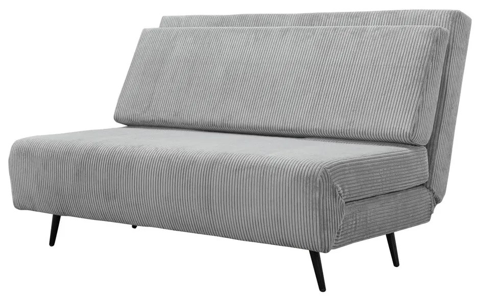 Világosszürke kordbársony kinyitható kanapé 140 cm Mallory – Støraa