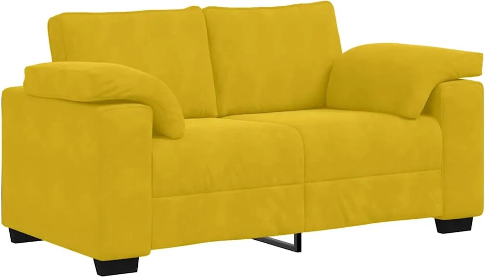 vidaXL sárga bársony loveseat kanapé 160x77x82 cm