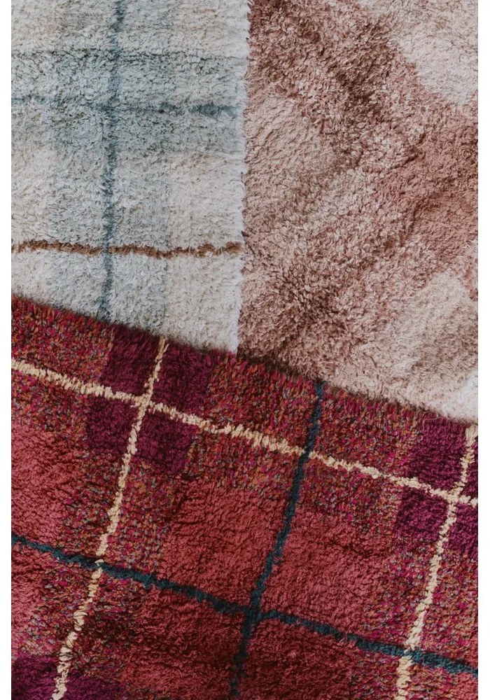 Világos rózsaszín mosható-kézi szövésű pamut szőnyeg 90x120 cm Tartan Rose – Lorena Canals