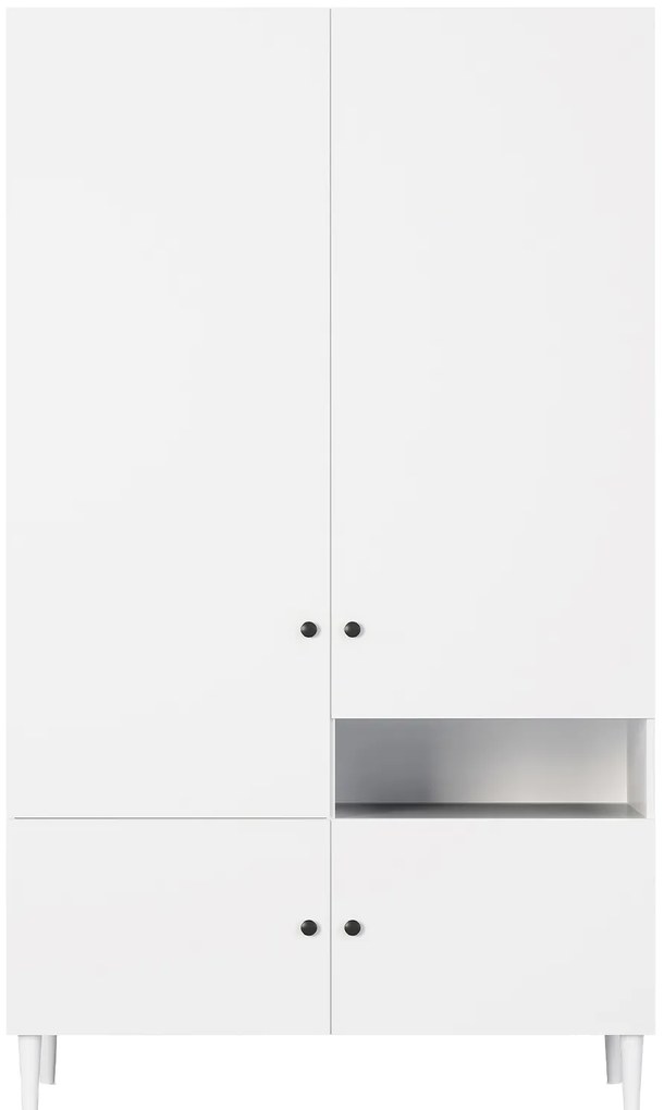 Ruhásszekrény DULLUM 120x205cm, fehér