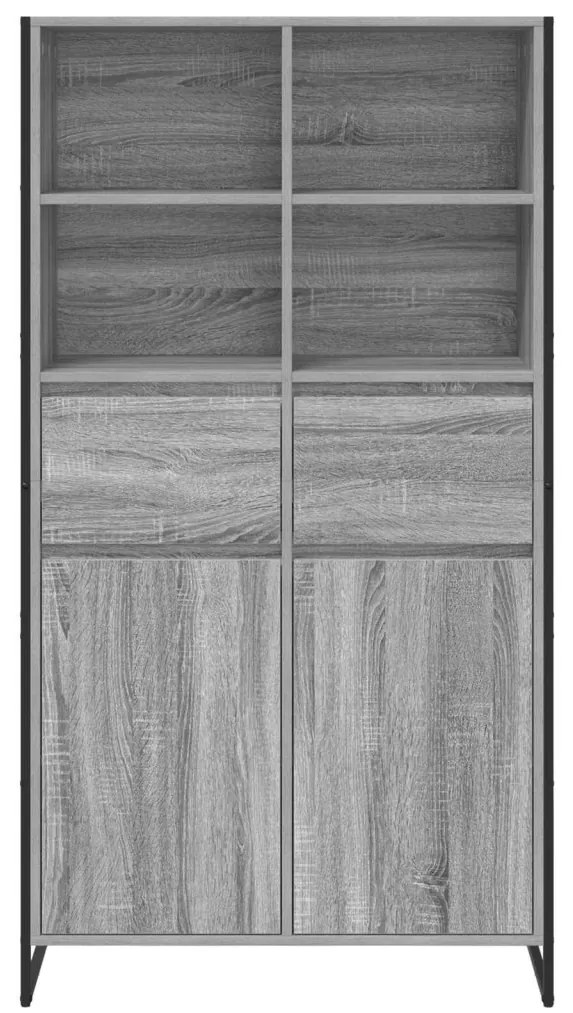 Széf fiókkal 2 pcs Szürke Sonoma 81 x 36 x 150.5 cm Faanyag