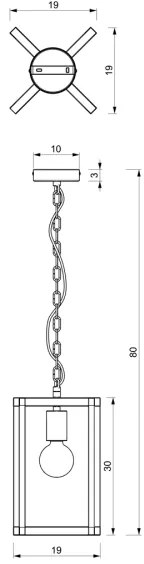 Csillár láncon ARNOLD 1xE27/60W/230V fekete