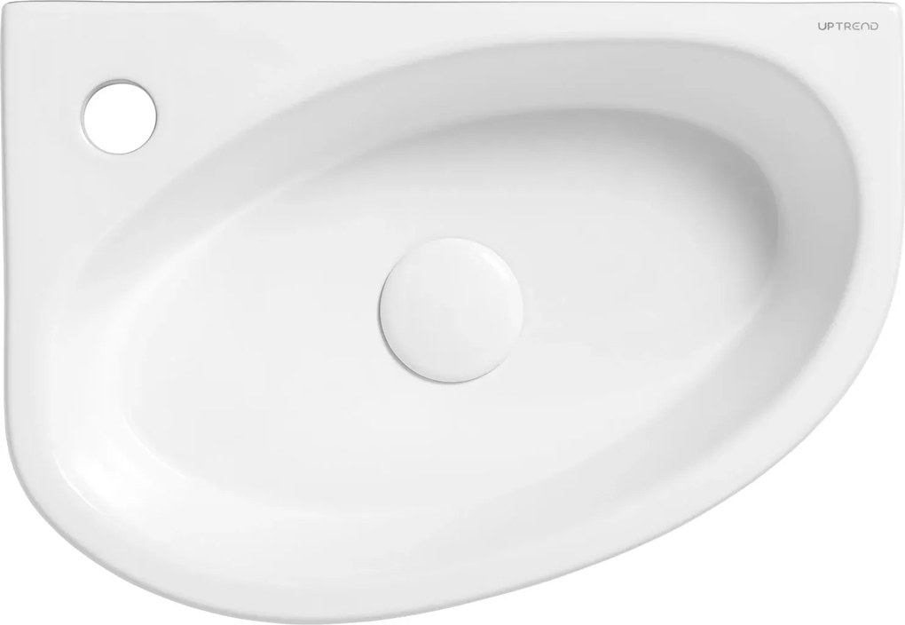 Mosdókagyló kerámia függesztett ovális Uptrend Avo fehér balos TR4519A