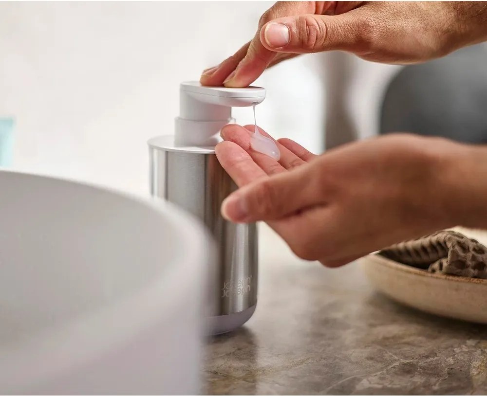 Ezüstszínű rozsdamentes acél szappanadagoló 300 ml Duo Steel – Joseph Joseph