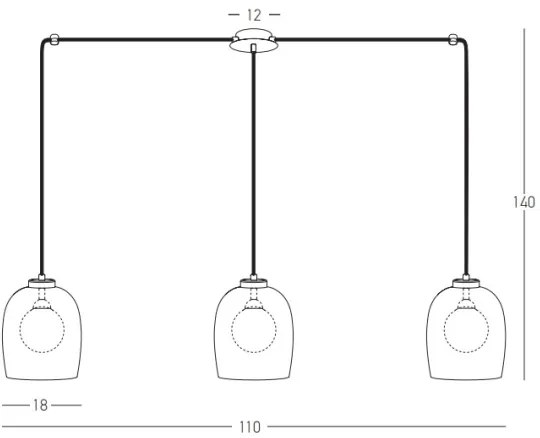 Zambelis 22146 - Csillár zsinóron 3xG9/5W/230V pók fekete