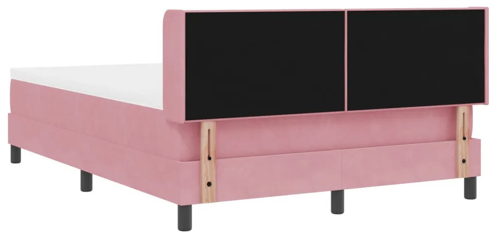 Boxspring Ágy Matraccal Rózsaszín 140x190 cm Bársonyos
