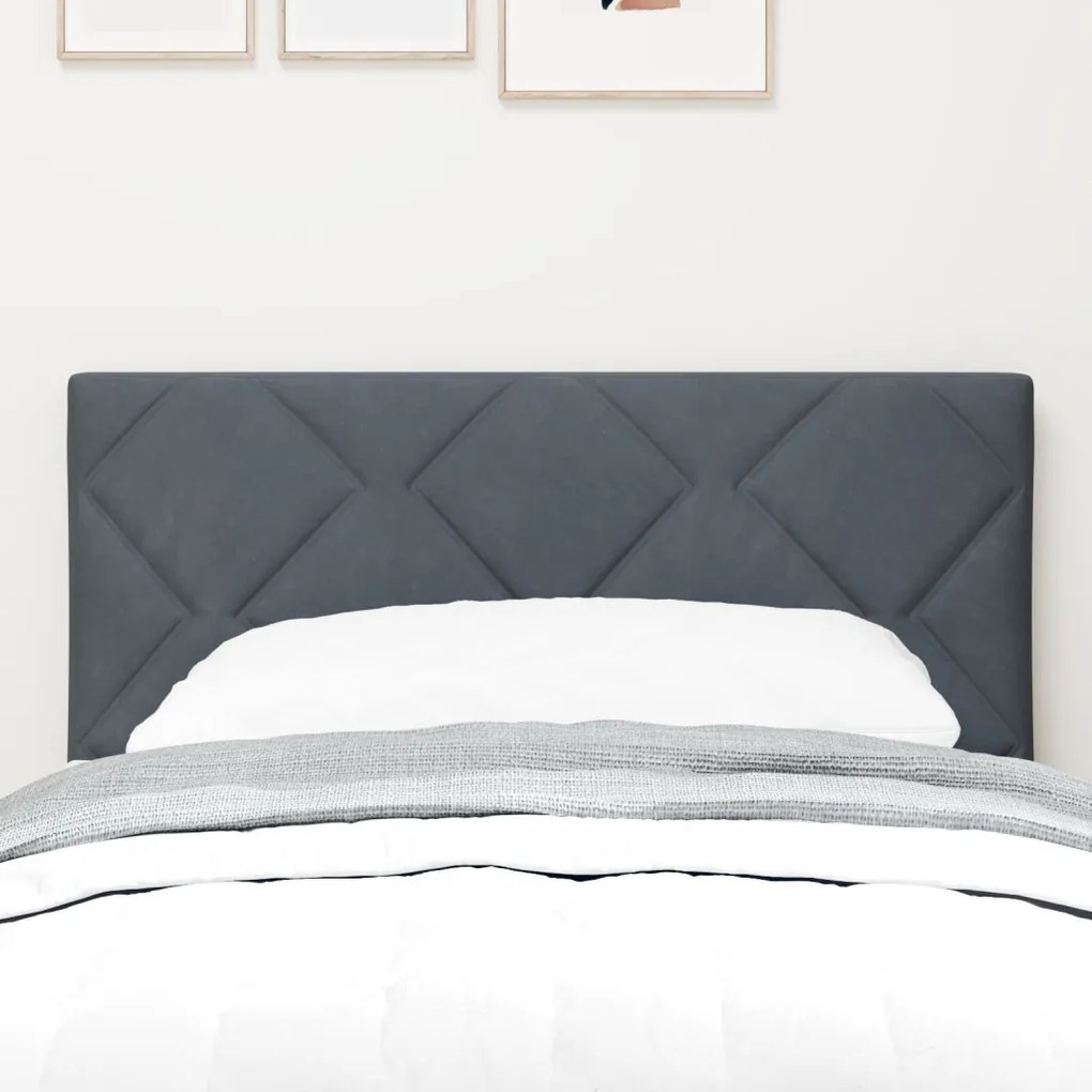 Fejtámla Gyémánt Blokkok Design Sötét Szürke 80 cm Bársony