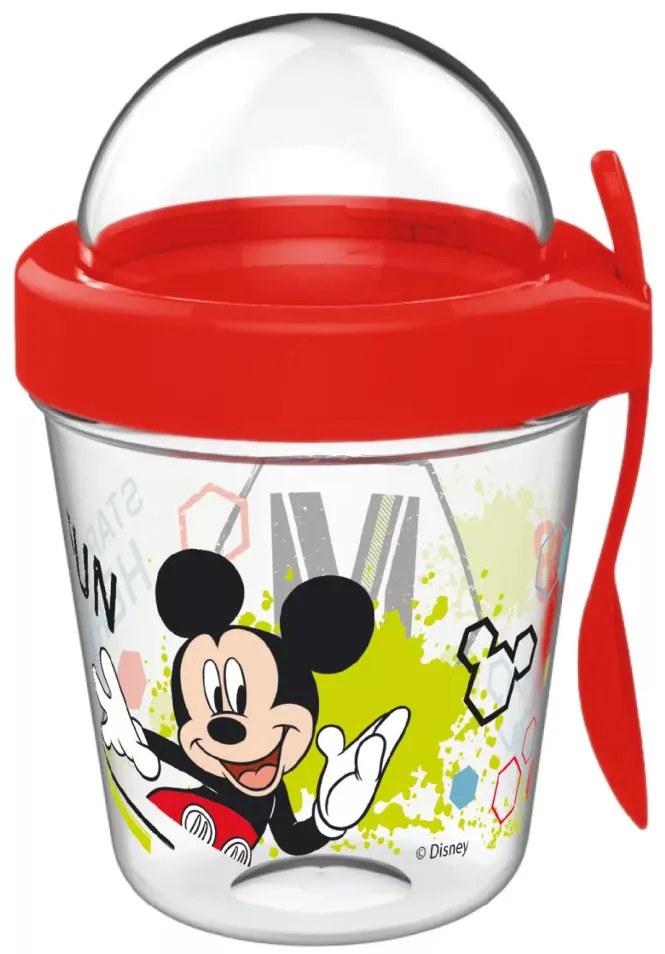 Disney Mickey pohár snack tartó fedéllel és kanállal 350 ml