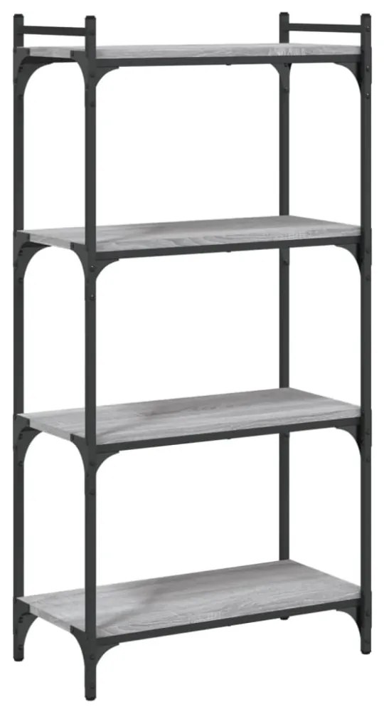 4 szintes szürke sonoma szerelt fa könyvespolc 60 x 30 x 120 cm