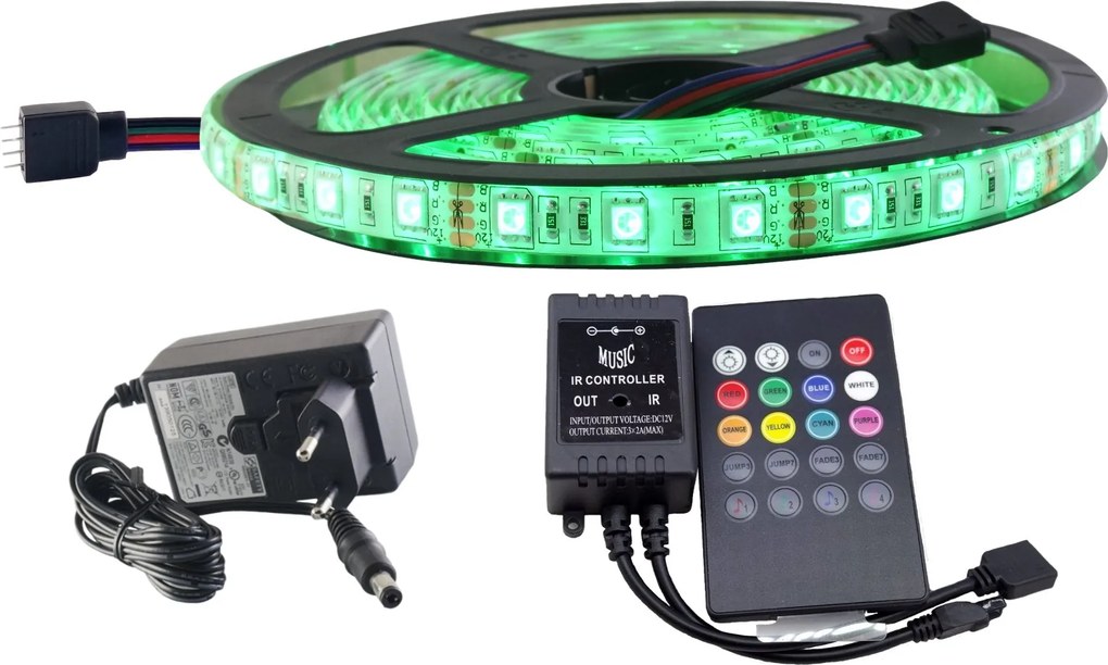 Led Szett Rgb 300 Smd 5050 IP65 Zenei Diszkó 2m
