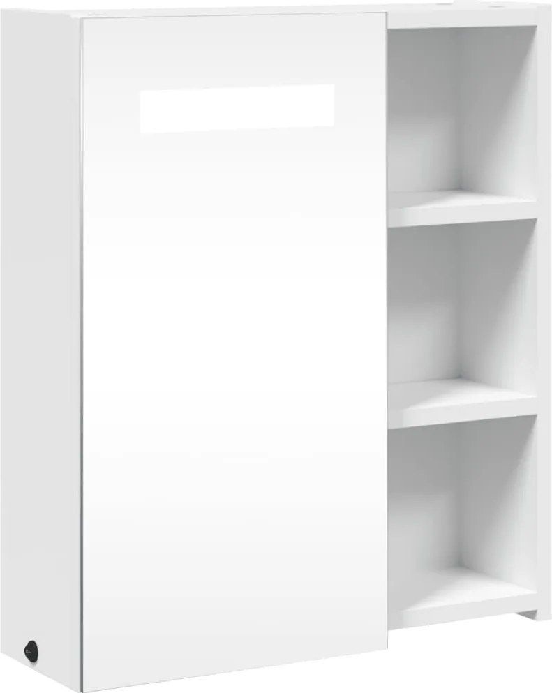 vidaXL fehér tükrös fürdőszobaszekrény LED-del 45 x 13 x 52 cm