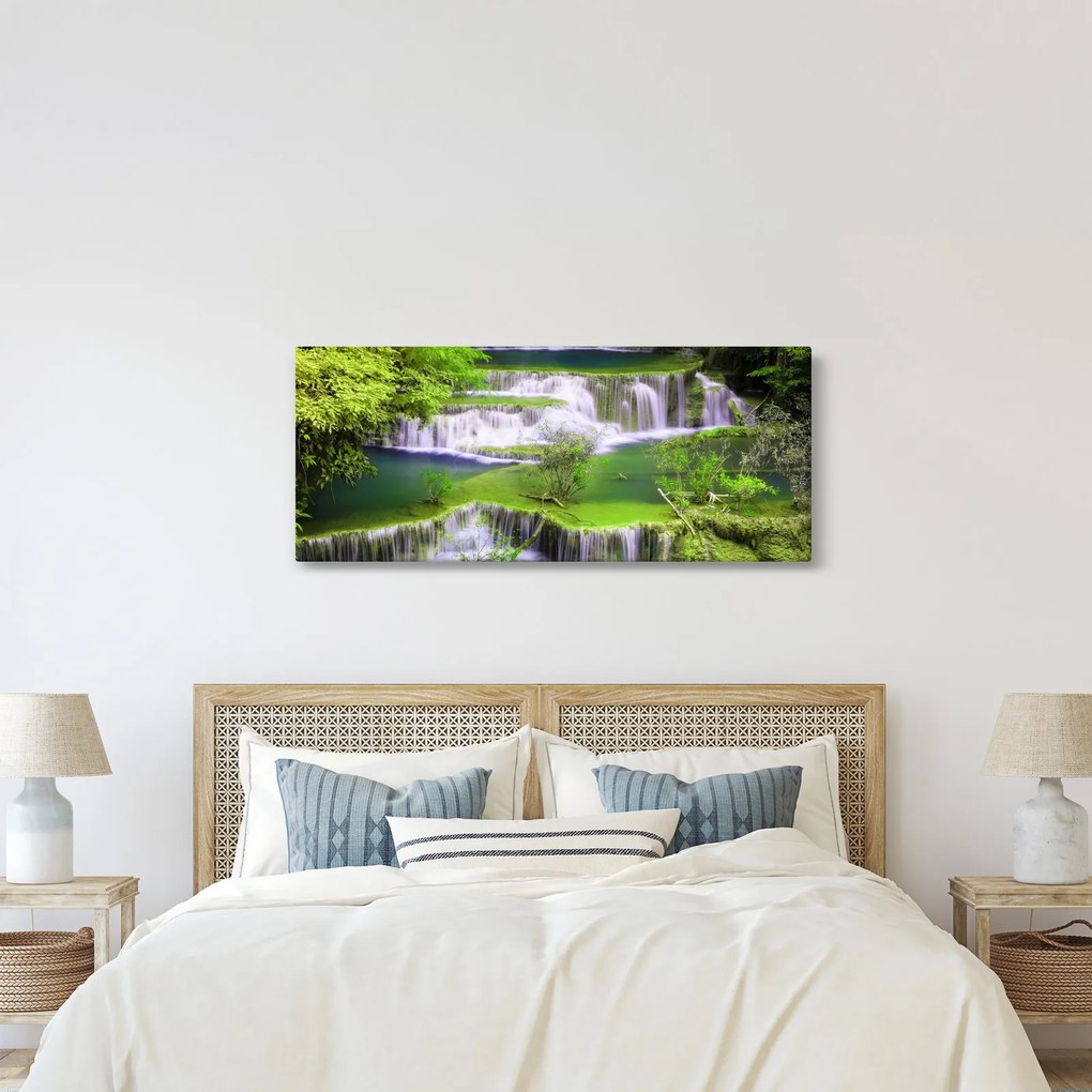 Kép - Huay Mae Khamin vízesések, Kanchanaburi, Thaiföld (120x50 cm)