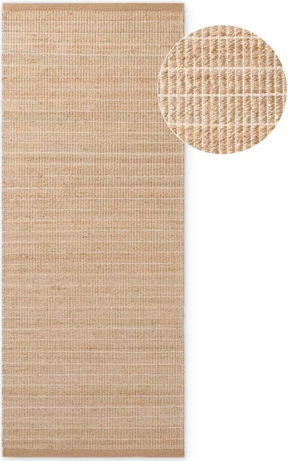 Natúr színű kétoldalas-kézi szövésű jutakeverék futószőnyeg 80x300 cm Birka – Villeroy&Boch