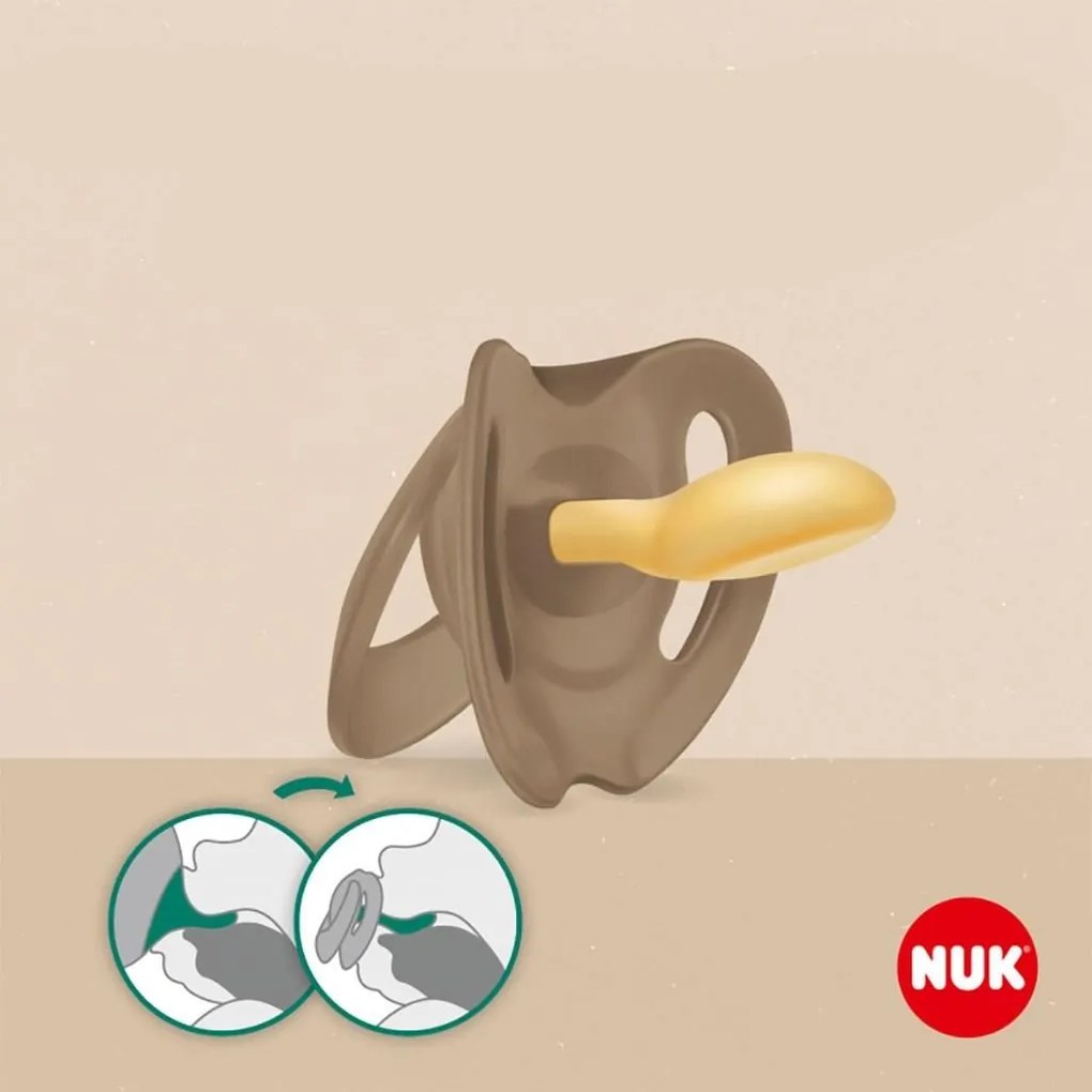 NUK For Nature latex cumi 6-18 h 2 db box piros, vel. 6-18 m