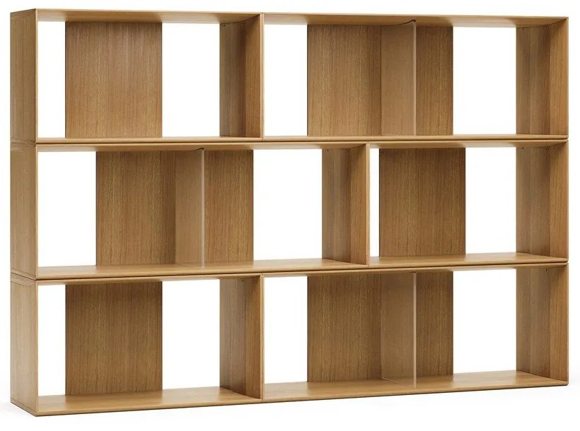 Natúr színű moduláris polcrendszer szett tölgyfa dekorral 6 db-os 168x114 cm Litto – Kave Home