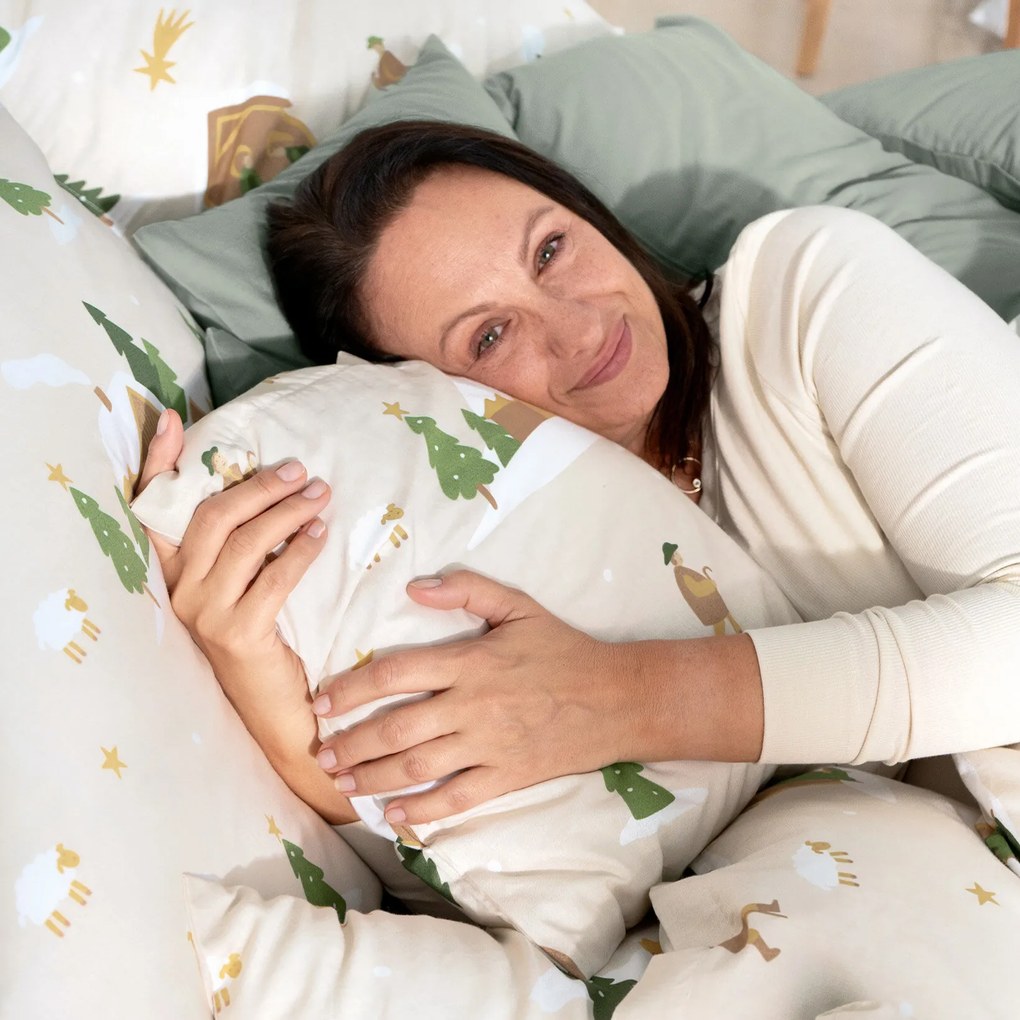 Goldea karácsonyi pamut ágyneműhuzat - karácsonyi dalok 220 x 200 és 2db 70 x 90 cm