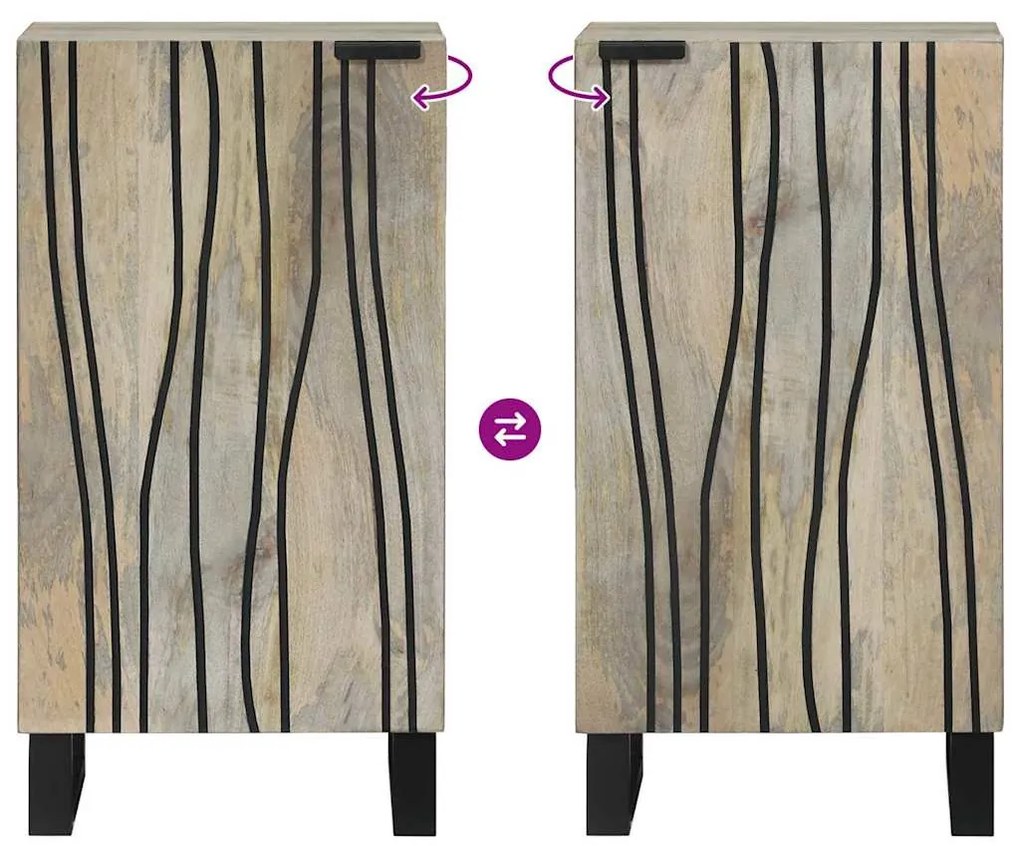 Széf Fehér 40 x 33 x 75 cm tömör mangófa