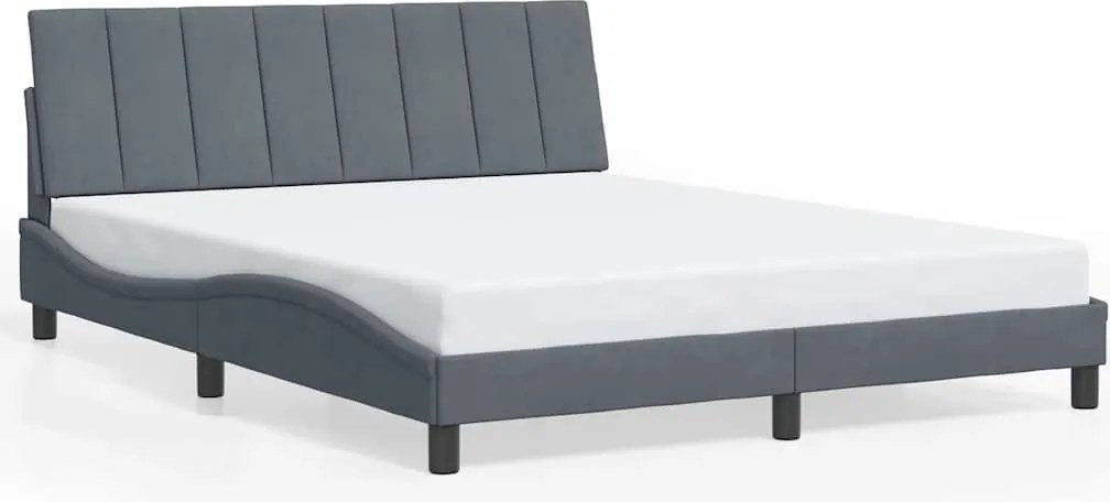 vidaXL sötétszürke bársony ágykeret matrac nélkül Hanko 160 x 200 cm