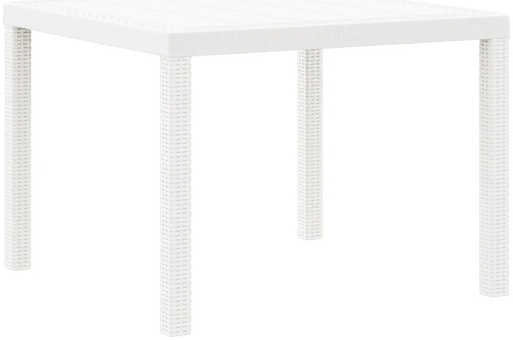 5 Részes Kerti Étkező Szett Párnákkal Fehér Poly Rattan