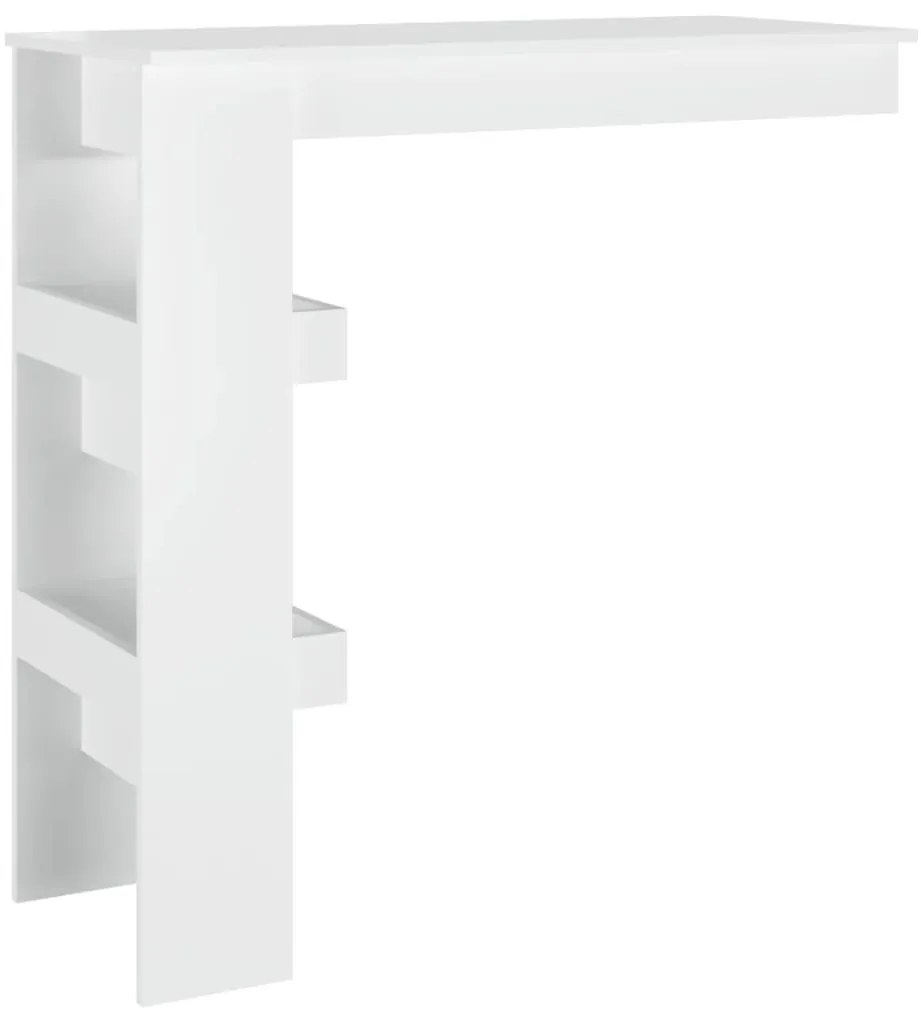 Magasfényű fehér fatermék fali bárasztal 102 x 45 x 103,5cm