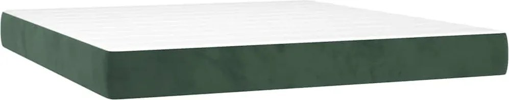 vidaXL sötétzöld bársony zsebrugós ágymatrac közepes keménységű 160x210x20 cm