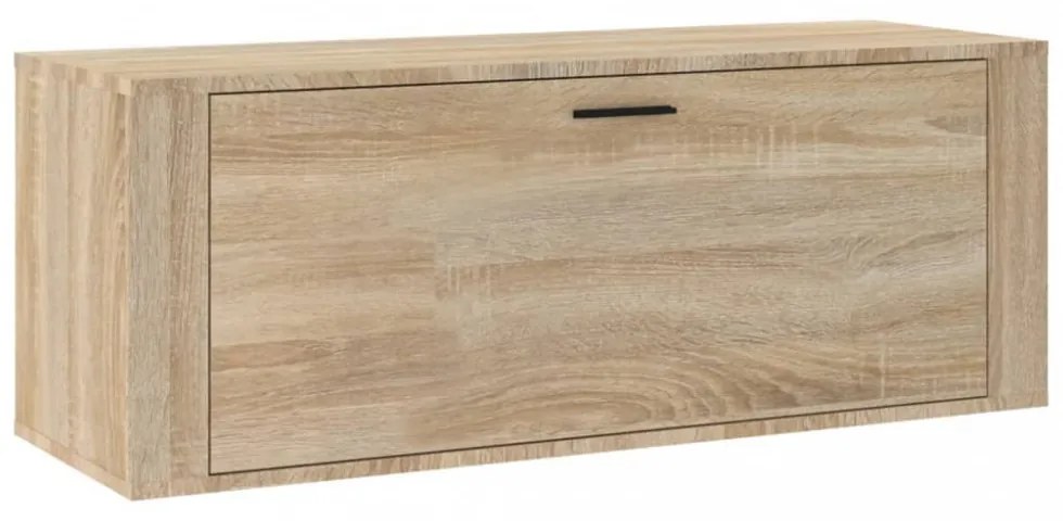 sonoma tölgy színű szerelt fa fali cipőszekrény 100x35x38 cm