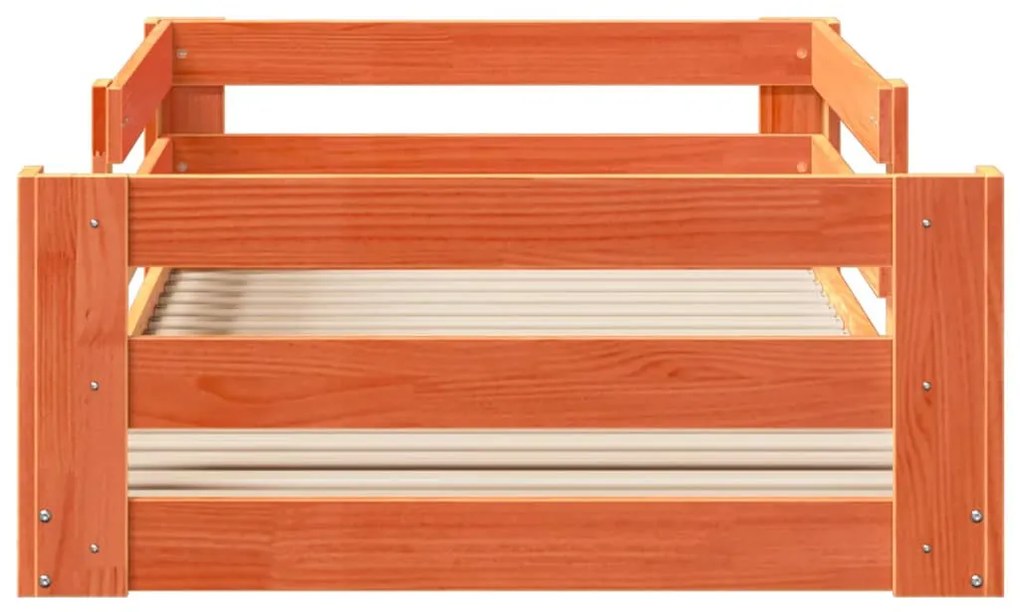 viaszbarna tömör fenyőfa ágy matrac nélkül 70 x 140 cm