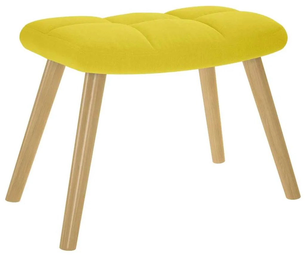 vidaXL Relaxáló szék zsámollyal világossárga szövetből