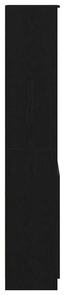 fekete tölgy szerelt fa magasszekrény 50x35x180 cm