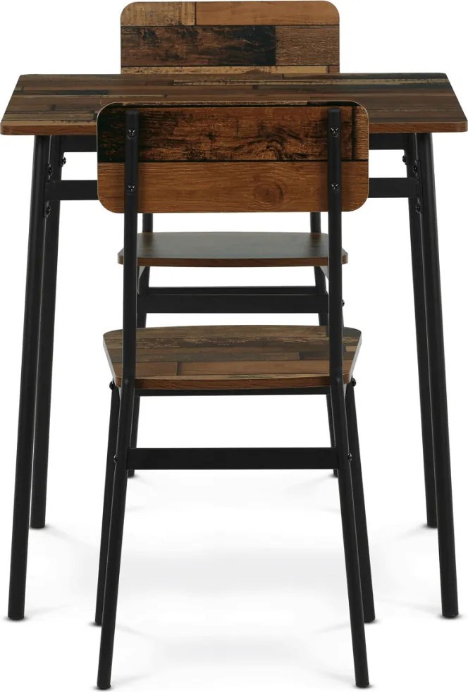2 személyes old wood MDF étkezőgarnitúra 70x70x76 cm – AUT-O2121