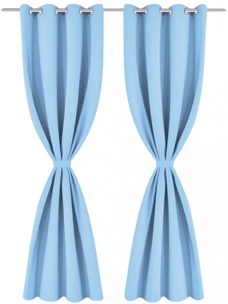 2 db türkiz sötétítőfüggöny fém függönykarikákkal 135 x 175 cm