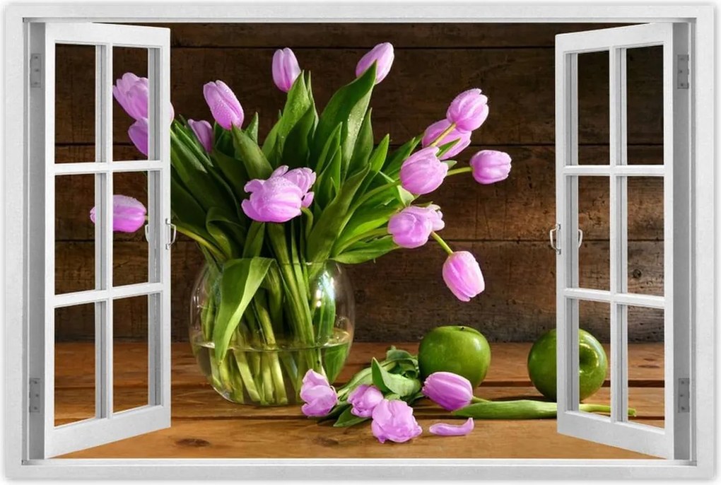 Poszterek 90x60 Lila tulipánok