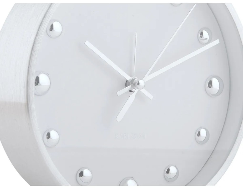 Karlsson 5970WH design asztali óra/ébresztőórafehér, átmérő: 16 cm