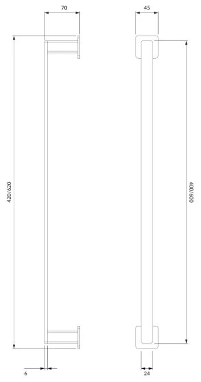 OMNIRES NL80214CR - Fali törölközőtartó NELSON 42 cm fényezett króm