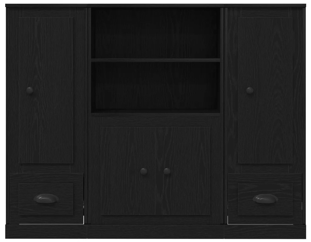 Magas szekrény Fekete Tölgy 132x35,5x103,5 cm Mérnöki Fa