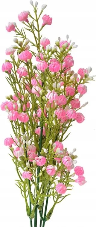 Művirág dekoratív gallyak rózsaszín virágokkal 33 cm