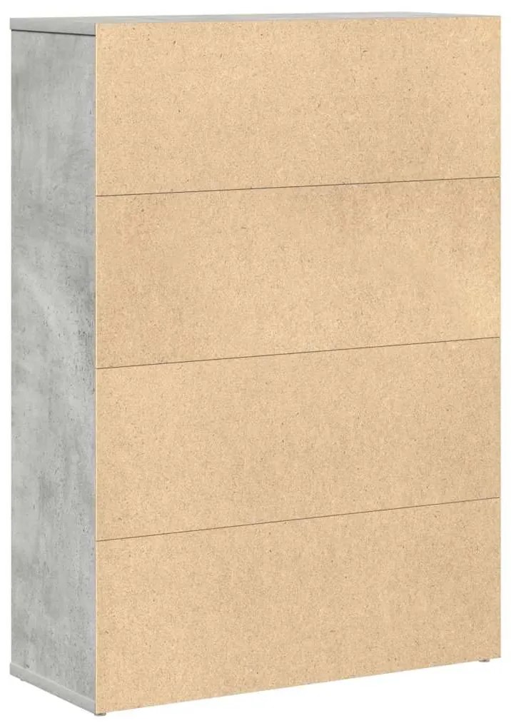 betonszürke szerelt fa könyvespolc 60x24x85 cm