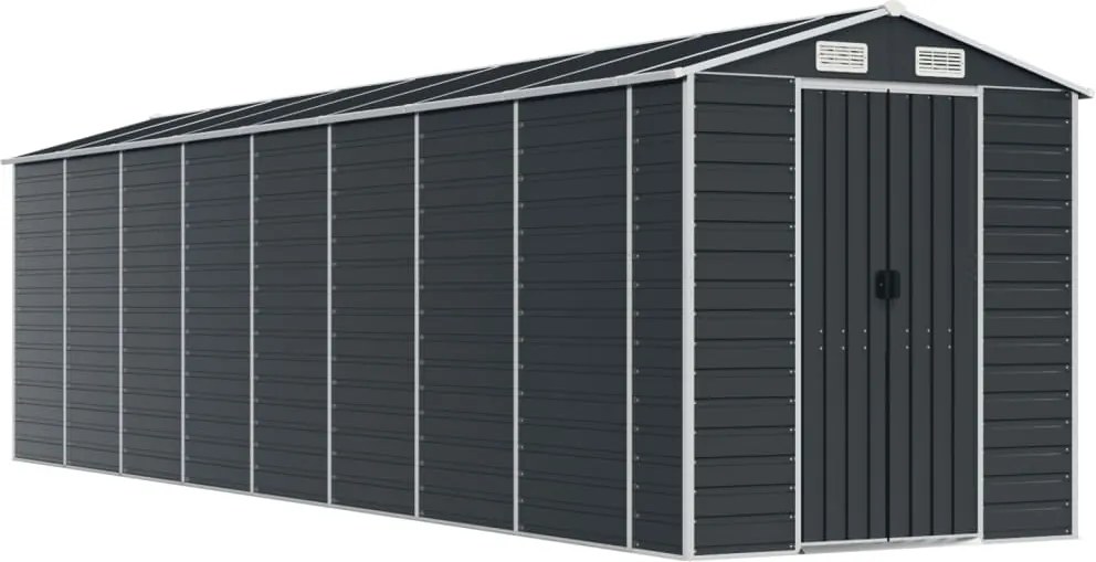 vidaXL antracitszürke horganyzott acél kerti fészer 191x725x198 cm