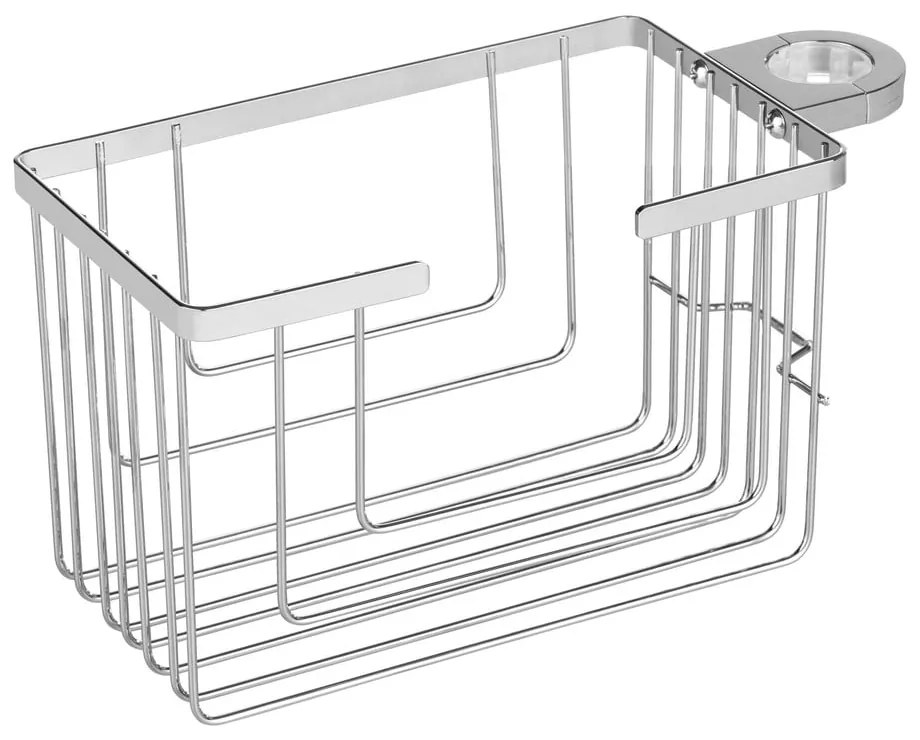 Fényes ezüstszínű öntapadós rozsdamentes acél fürdőszobai polc Valognes – Wenko