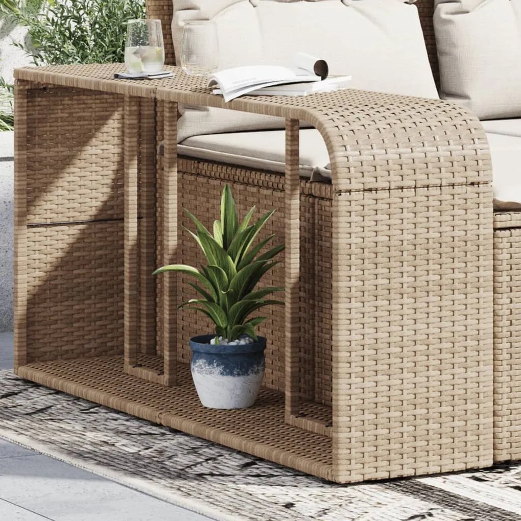 2 db bézs polyrattan tárolópolc