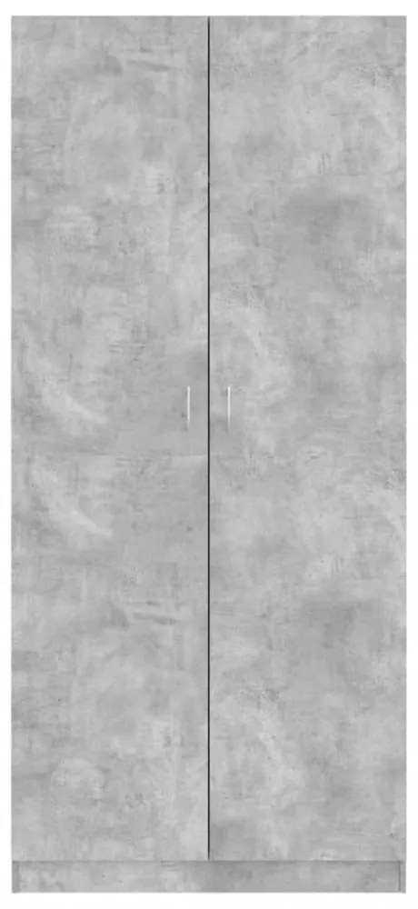 betonszürke szerelt fa ruhásszekrény 90 x 52 x 200 cm