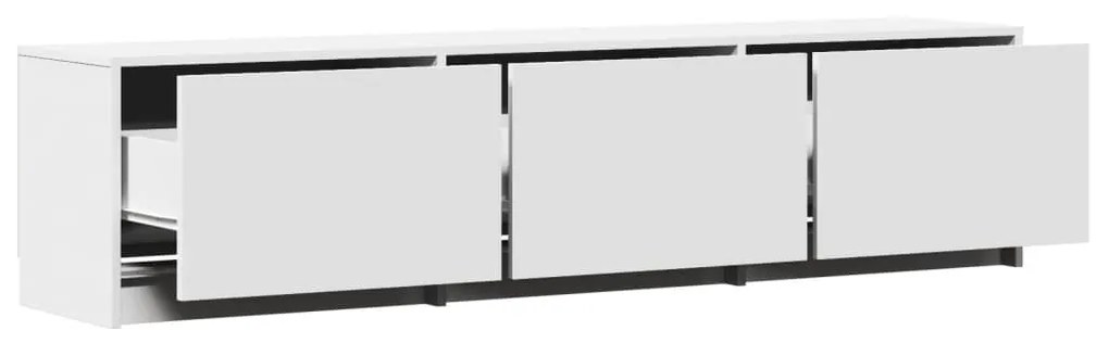 fehér szerelt fa TV-szekrény LED-ekkel 165 x 34 x 40 cm