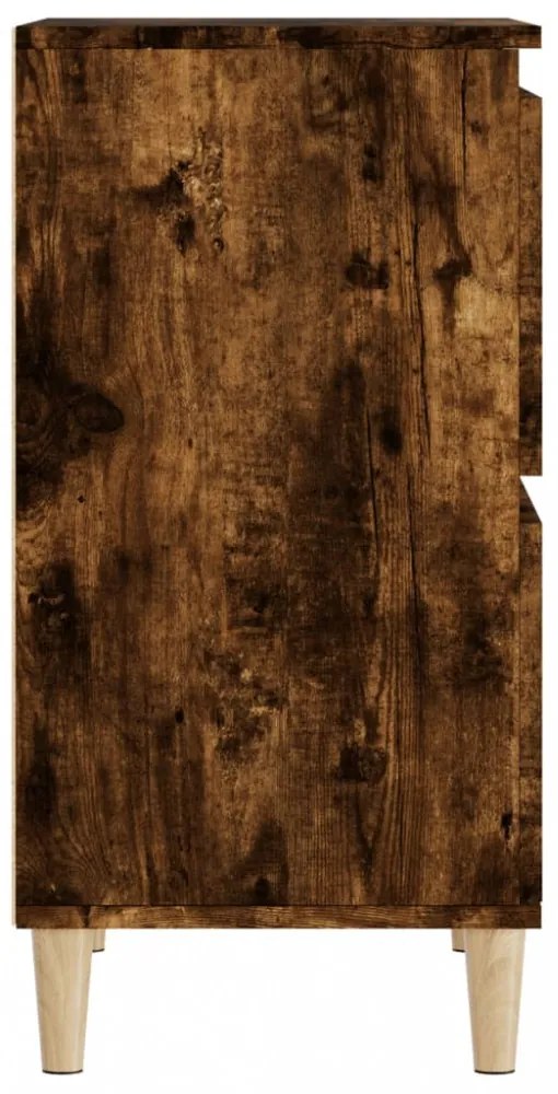 3 db füstös tölgy színű szerelt fa tálalószekrény 60x35x70 cm