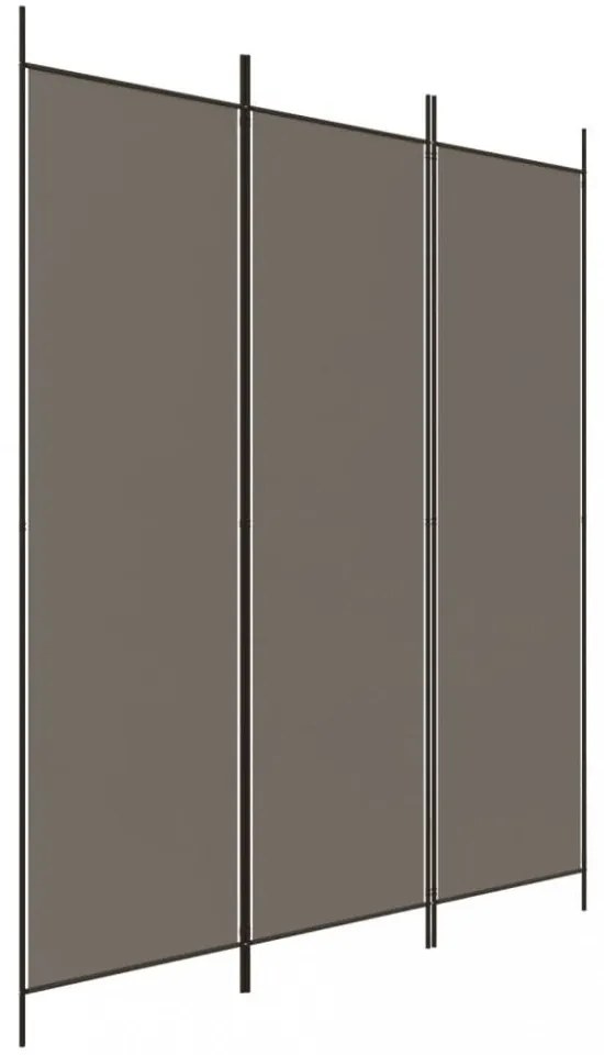 3 paneles antracitszürke szövet térelválasztó 150 x 200 cm