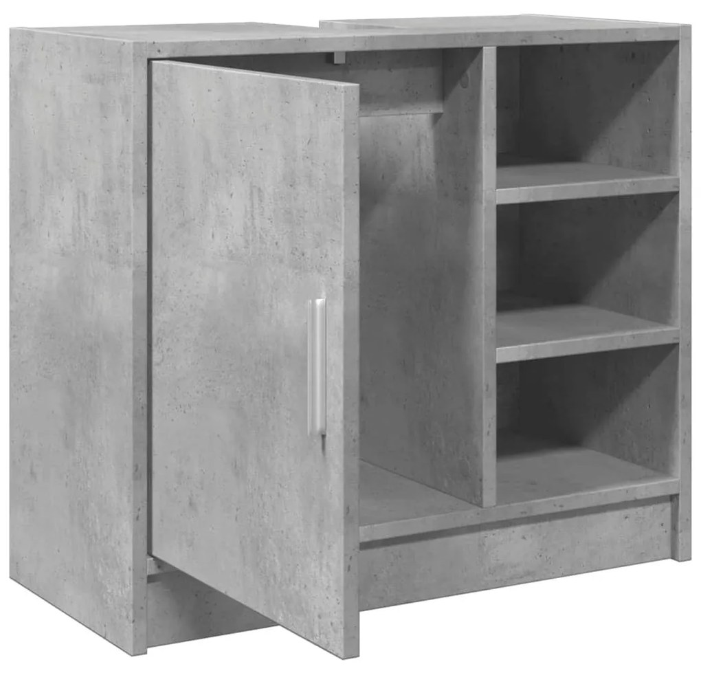 betonszürke szerelt fa mosdószekrény 63 x 29 x 55 cm