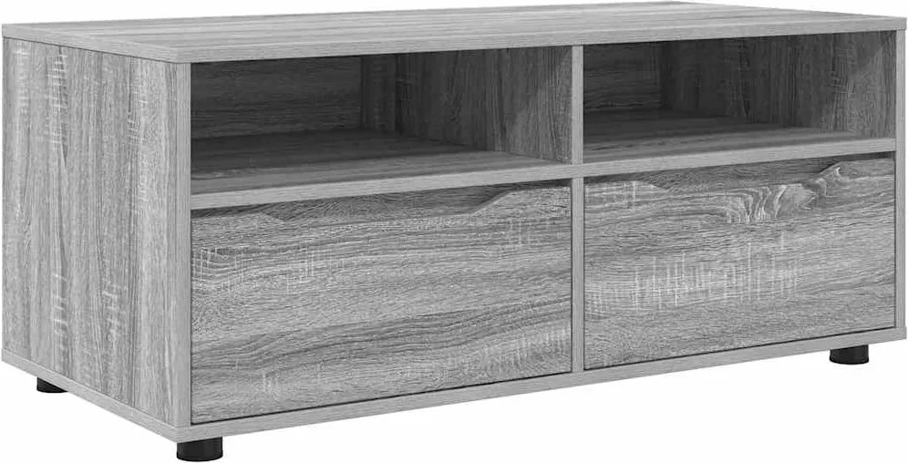 vidaXL TV szekrény fiókkal Szürke Sonoma 100 x 48 x 43 cm Faanyag
