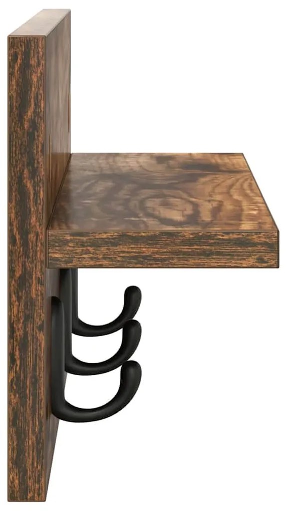 Fali Kabáthorog Füstölt tölgy 40 x 10.5 x 18 cm Faanyag