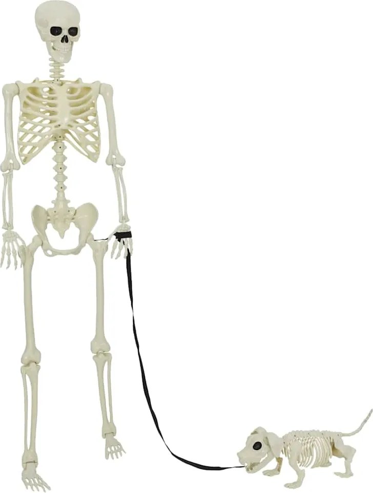 vidaXL Halloween Dekoráció Skeleton 2 pcs Fehér Polipropilén