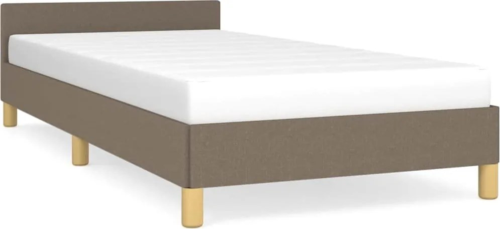 vidaXL tópszínű szövet ágykeret fejtámlával matrac nélkül 90x190 cm